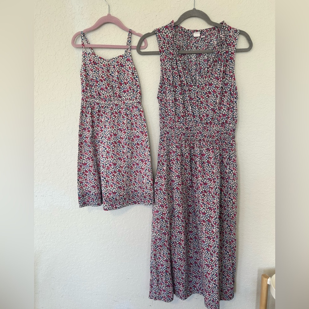 Mommy and  Me Floral Smocked Maxi Dresses - Pink/Black